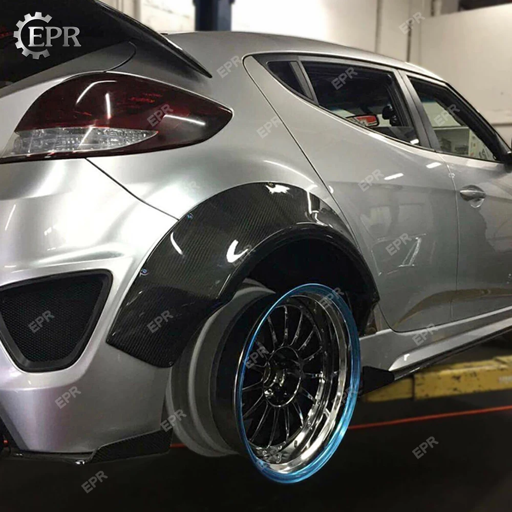 CarbonFenderForHyundaiVelosterSemaStyleCarbonFiberFrontRearFenderFlares4pcsBody