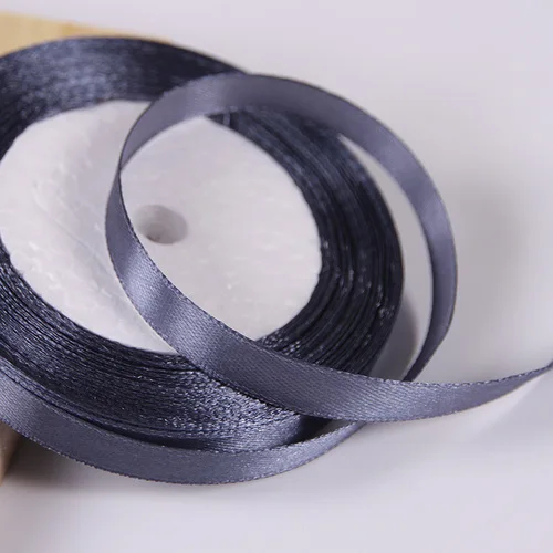 10 мм атласные ленты 22 метра/рулон наборы сделай сам DIY свадебный подарок на день рождения для обертывания коробок упаковка для конфет - Цвет: 03 Dark Gray