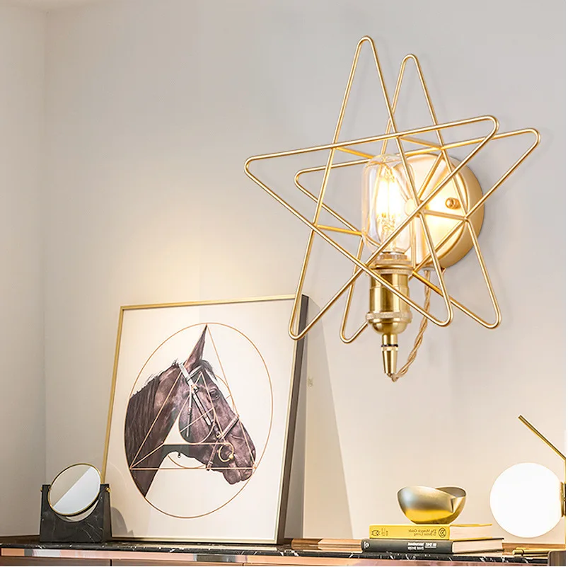 

Nordic Wall lamps Modern sconce wall light fixture Stairway LED Light In Post-modern Rustic Antique Edison Glass Spherical Shape