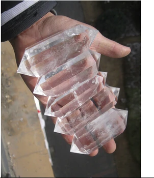 

JJooyying523@@@5PCS NATURAL CLEAR QUARTZ CRYSTAL DOUBLE POINT HEALING