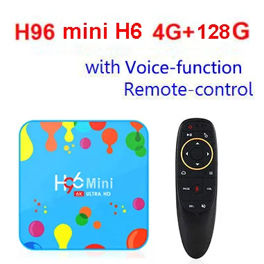 H96 мини H6 Android 9,0 Smart tv Box 4 Гб 128 ГБ четырехъядерный 6K H.265 телеприставка Wifi 2,4G 5,8G с беспроводной клавиатурой VS H96 max - Цвет: 4G 128G with voice