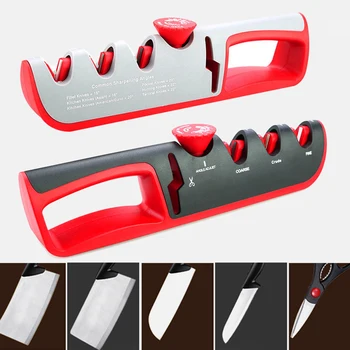 

4 Stages Professional Kitchen Grinder knives Whetstone Sharpener Tool Angle Adjustment Knife Sharpener Scissors Sharpening stone