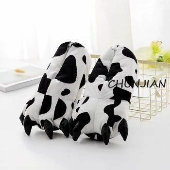 

Matching Family Kids Shoes Children Cow Printed Animal Tiger Dragon Paws Slipper Softe Winter Sneakers