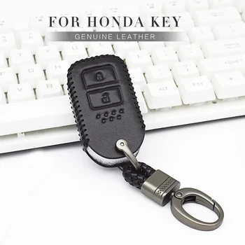 

For Honda Civic Accord Fit Jazz XRV CRV VEZEL 2017 2018 Car Key Protection Shell Key Case Cover Leather Keyring Shell Cover