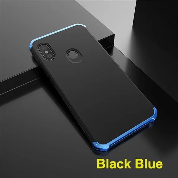 360 полная защитная Броня чехол для Xiaomi Redmi Note 6 Pro Чехол металлический поликарбонатный чехол для Xiaomi Redmi Note 4 4X 5A 5 6 iPad Pro Чехол Чехлы - Цвет: Black Blue