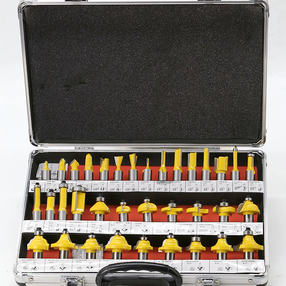 

35 pcs/set 1/2" Shank Woodworking Cutter Trimming Forming Milling Tool Kit Milling Cutter For Wood