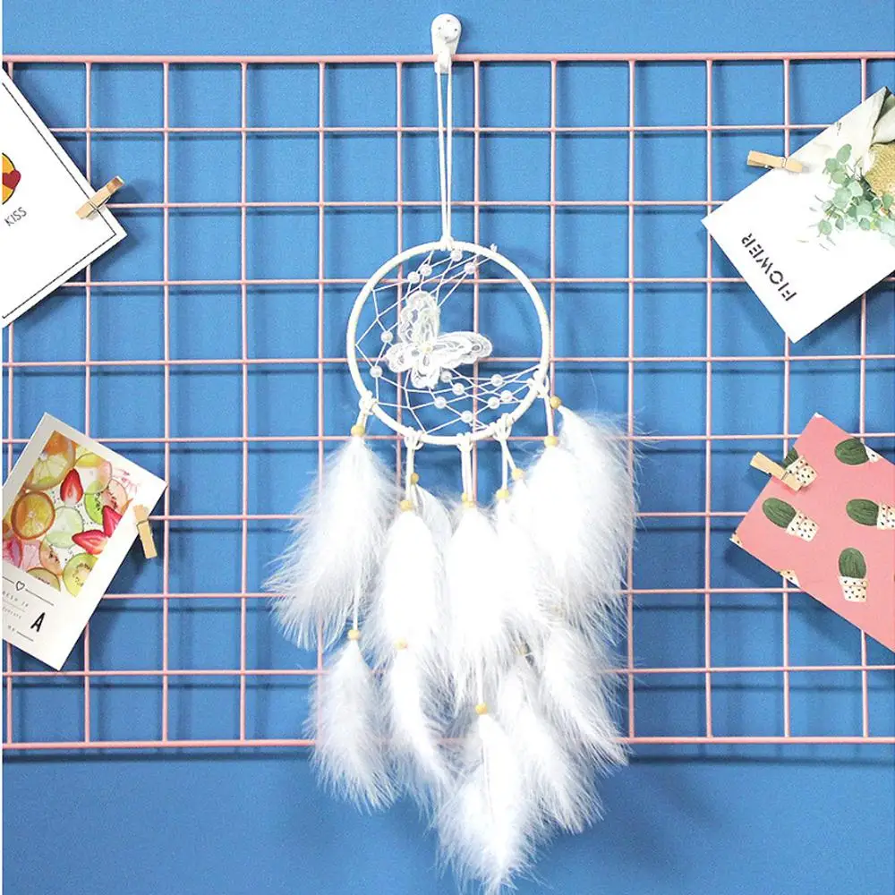 Белая бабочка Dromenvanger Ловец снов рождественские украшения колокольчики Подарок Висячие ручной работы романтические