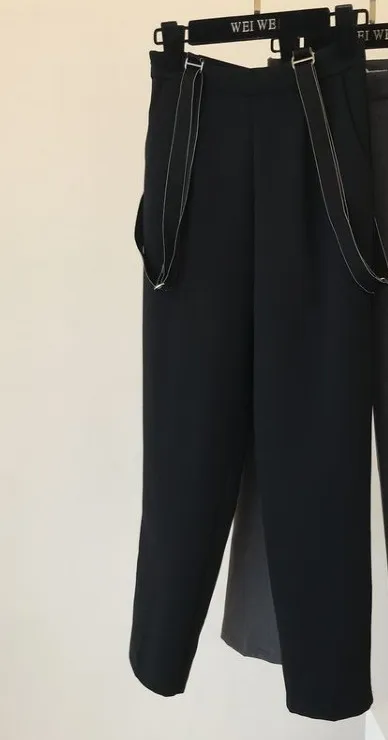 Новые женские брюки с ремнем Весна и Осень Корейская Высокая талия тонкие штаны шаровары женские студенческие шаровары - Цвет: Черный