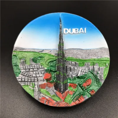 Дубай стикер для холодильника ОАЭ панорамный 3D стикеры на холодильник Смола Магнитные Сувениры для туристов ремесла подарки
