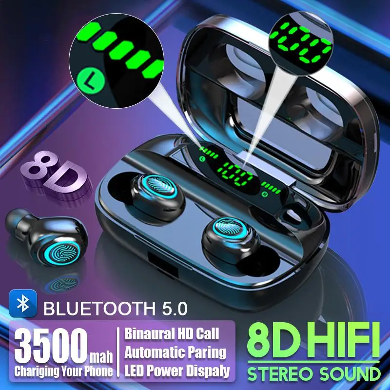 EastVita S11 TWS Wireless Bluetooth Earphone Sport Earbuds Built in Microphone with 3500mAh Power Bank r35 | Электроника