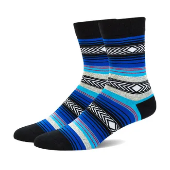 

3 Pairs/lots Winter Style Colorful Socks Mens Business Dress Socks Men Blue Series Stripes Deodorant Cotton Socks