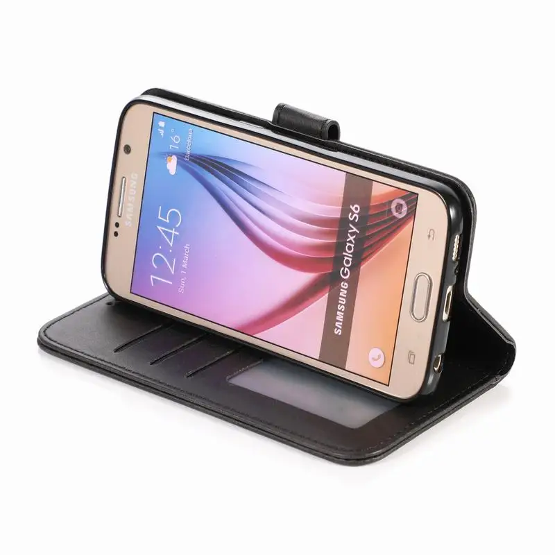 Чехол для samsung Galaxy S6 Edge, роскошный флип-кошелек с магнитной застежкой, кожаный чехол-подставка для телефона samsung S 6 S6edge Fundas