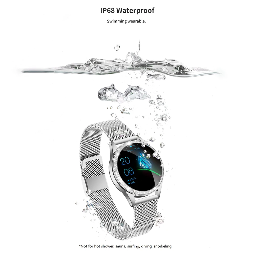 Смарт-часы KINGWEAR KW20 монитор сердечного ритма во время сна Смарт-часы IP68 Водонепроницаемый фитнес-трекер спортивные Смарт-часы для Android iOS