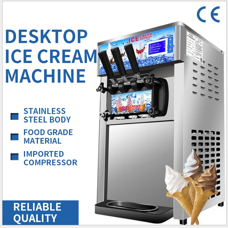 CommercialThreeFlavorsIceCreamMachineZM168DesktopSmallThree