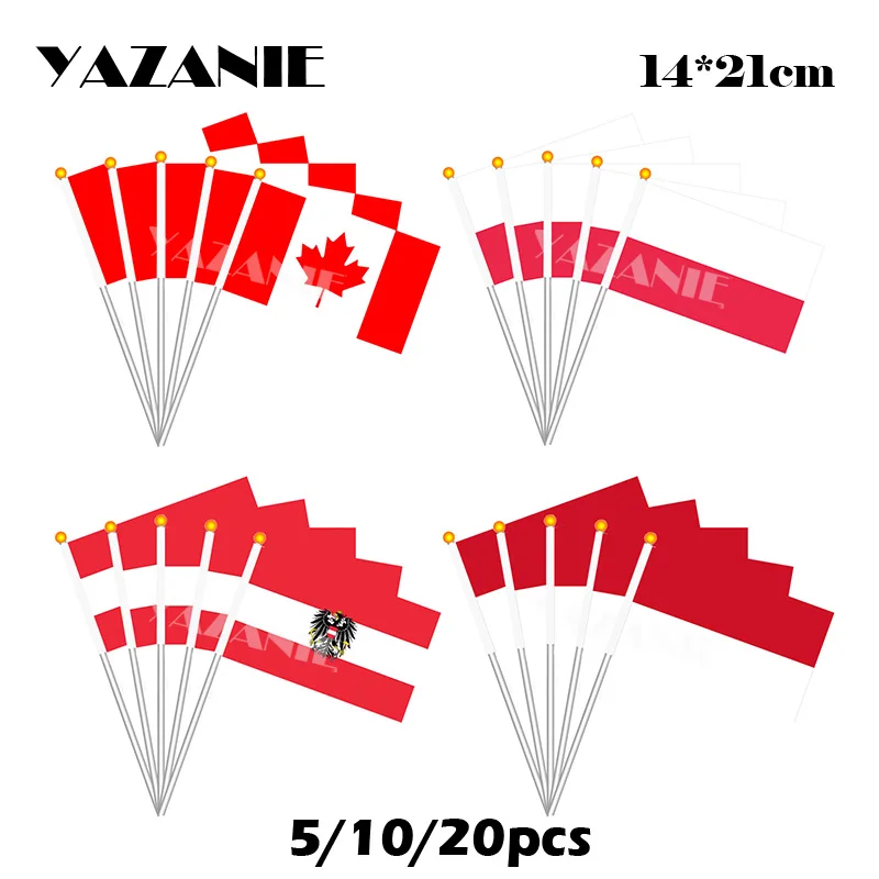YAZANIE 14*21 см 5/10/20 шт Канада Польша Австрия Индонезия маленький ручной флаг