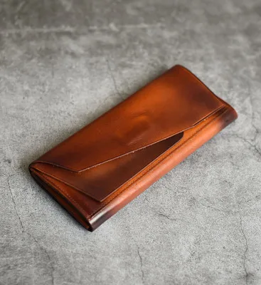 light brown Женский кошелек-клатч из натуральной кожи, Женский кошелек для монет, зажим для телефона, держатель для карт, удобный держатель-клатч - Цвет: light brown