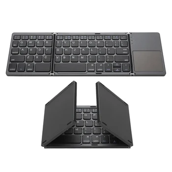 

Mini Portable Twice Folding Bluetooth USB Charging Keyboard Slim Keypad Wireless Foldable Touchpad PC Tablet Laptop Keypad