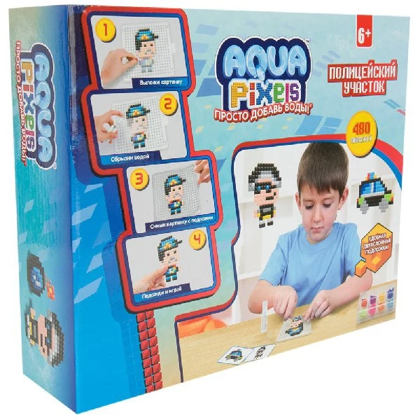 Набор для творчества 1 Toy Aqua Pixels квадрат. детали 480 дет ''Полицейский