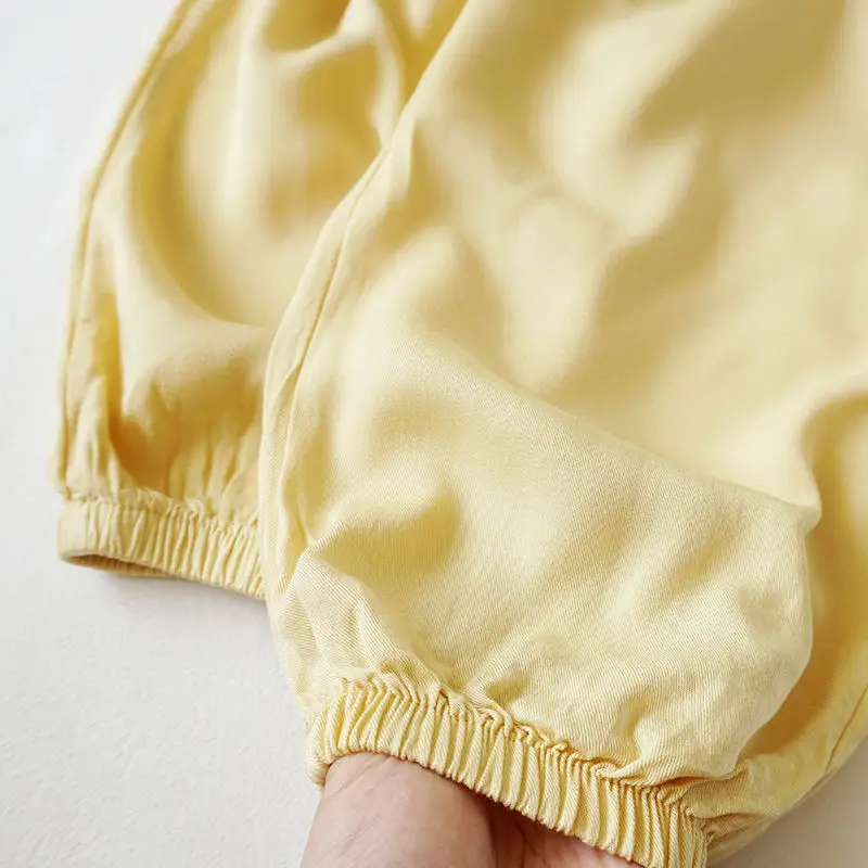 Thin Ice Silk Cotton linen Child Pajamas Pants kid Solid Boys Girls Home Pants Summer Anti-mosquito Bites Kids Children Trousers