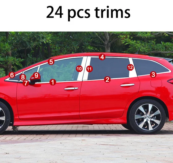 Нержавеющая сталь окна автомобиля планки для honda jade 2013 - Цвет: 24 pcs trims