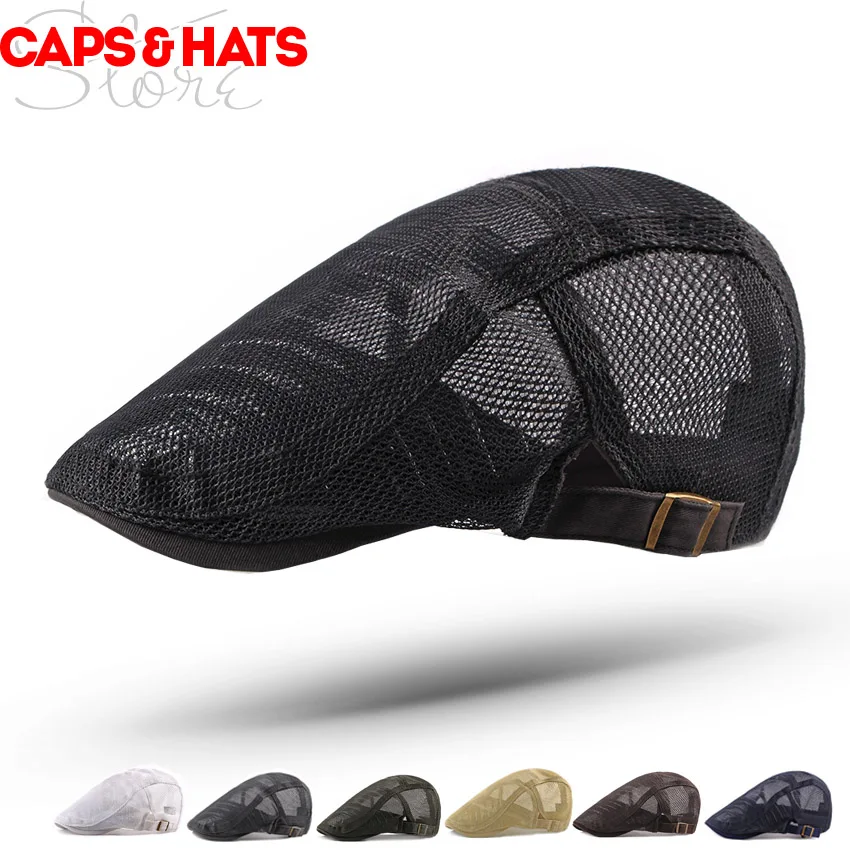 Лето, сетчатый берет, Peaky Blinder Hat Boinas Para Hombre, береты для художника, женские шапки Boina barot, черная шапка
