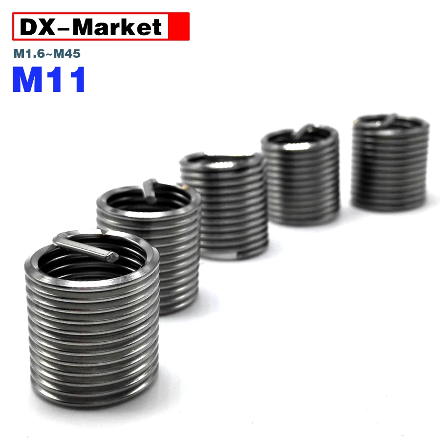 

M11 Threaded Inserts Helicoil Nut, 304 Stainless Steel Fine Pitch Wire Thread Insert Fasteners , M11*1.25p ,M11*1.5p ,G003