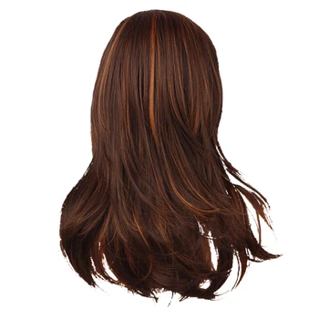 

Natural Women Synthetic Hair Wig Heat Resistant Long Curly Full Wigs for Cosplay Gold Brown