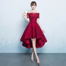 Юная леди Бургундия Qipao платье асимметричные платья Vestidos De Festa миди вечернее платье новинка кружева Чонсам с цветами