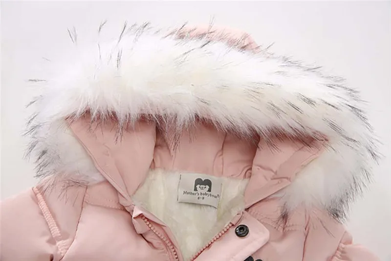 Baby Girl Boy Winter Warm Snow Wear Footies Romper Jumpsuit 6-24M Infant Toddler Casual Cotton Long Sleeve Hooded Parkas Outfits