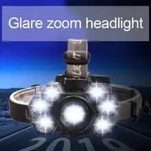 Открытый Кемпинг Водонепроницаемый 7LED налобный фонарь USB Перезаряжаемый Фонарик