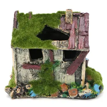

Aquarium Decoration Simulation Rockery Resin Crafts Shelter House for Fish Bowl Landscaping