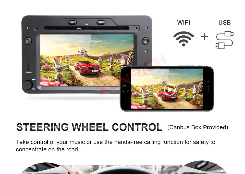 Cheap Xonrich 1 Din Auto Radio Android 9 For Alfa/Romeo/Spider/Brera/159 Sportwagon RAM 4G Car Multimedia Video DVD Player GPS USB DVR 8