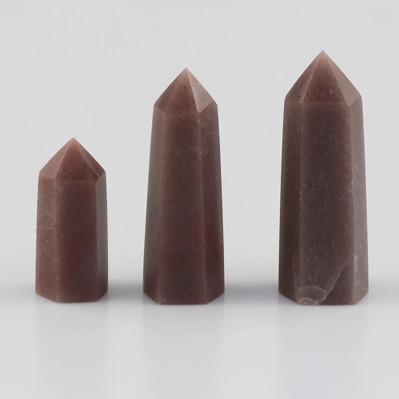 Natural Purple Strawberry Quartz Crystal Wand Healing Gem Stone Rock Hexagon Obelisk Point Mineral Specimen Feng Shui Home Decor
