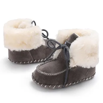 

2020 Autumn New Infant Toddler Baby Boy Girl Soft Sole Crib Newborn Non-slip Shoes Sneaker Winter Warm Solid Boots 0-18 Months