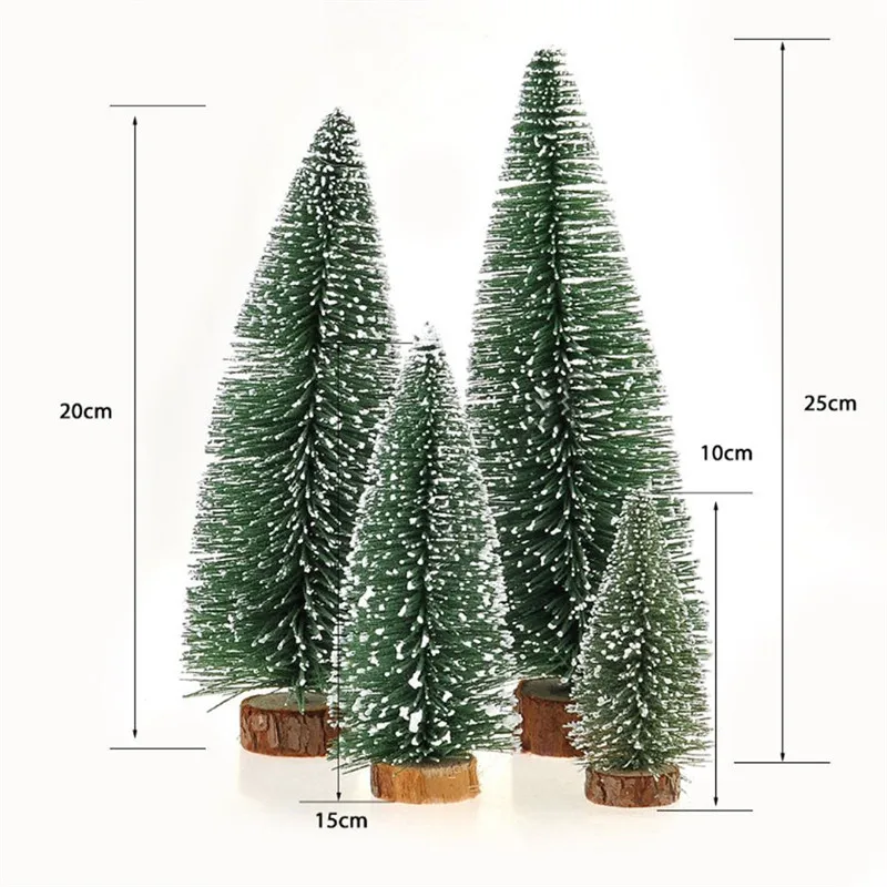 

Four-Size Mini Christmas Tree Small Pine Tree Placed In The Desktop Mini Christmas Girland Decoration DIY for Home Gift for Kids