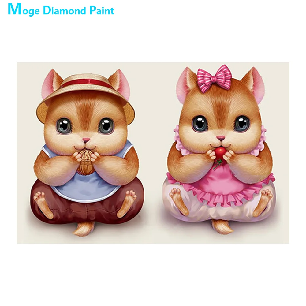 Милые животные Алмазная картина Полный Круглый мультфильм детей Новый DIY
