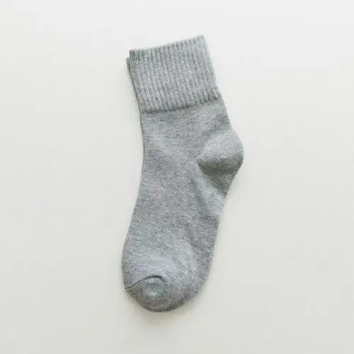 3Pairs/lot=6Pieces Autumn Solid Color Wild Winter Socks Fashion Female Threaded Long Tube Woman Cotton Socks - Цвет: Light gray K