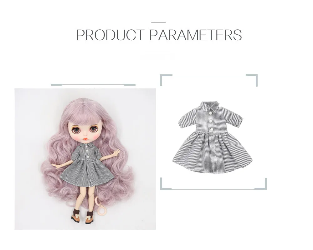 Fortune Days Blyth Doll 1/6 одежда платье в клетку с пуговицей ICY BJD Fortune Days