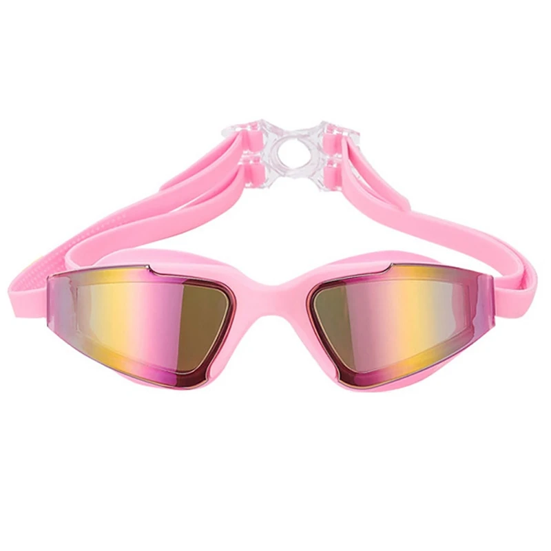 Очки для плавания для женщин и мужчин, высокое разрешение, гальванические линзы, водонепроницаемые, пыленепроницаемые, противотуманные, анти-УФ очки, очки для взрослых - Цвет: P
