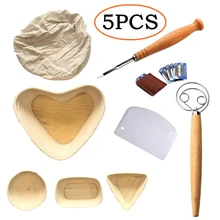 6 шт. Banneton ферментация хлеба из ротанга корзина в форме сердца Хлеб Багет Тесто корзины для выпечки чаша для хранения кухонные принадлежности