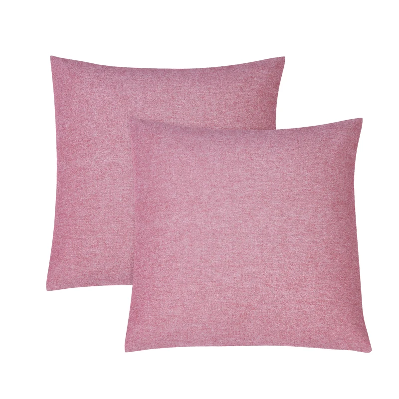 PHF Cotton Back Cushion Pillow Cover 45*45 cm Yarn Dye Pad For Solid Two-Pack Solid Russet Red Dark Grey Blue Color