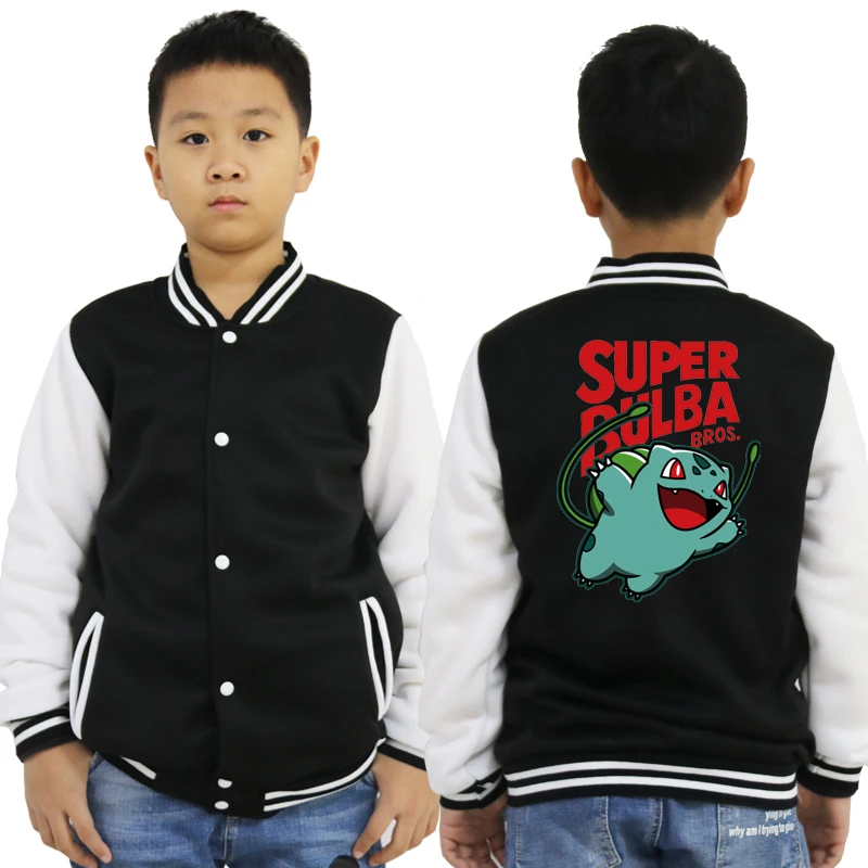 baseball jacket 3 Новая детская бейсбольная куртка с принтом «Покемон»; Повседневная Милая верхняя одежда с капюшоном для маленьких мальчиков и девочек; весенне-Осенняя детская одежда - Цвет: baseball jacket 3