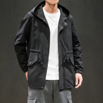 

#2408 Harajuku Casual Loose Hoodies Jackets In Men Plus Size 5XL Long Sleeve Hooded Jacket Coat Male Swallowtail Outwear Autumn