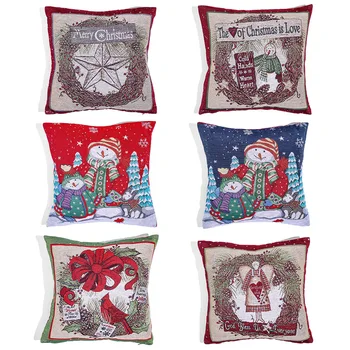 

2020 Christmas Santa Claus Print Pillow Case Polyester Car Cushion Home Xmas Home Christmas Pillow Cases Ornaments Decoration