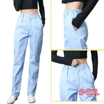 

Women Men Scrubs Pants with Pockets Medical Uniforms Doctor Nurse Workwear Scrub Bottoms Cotton 2020