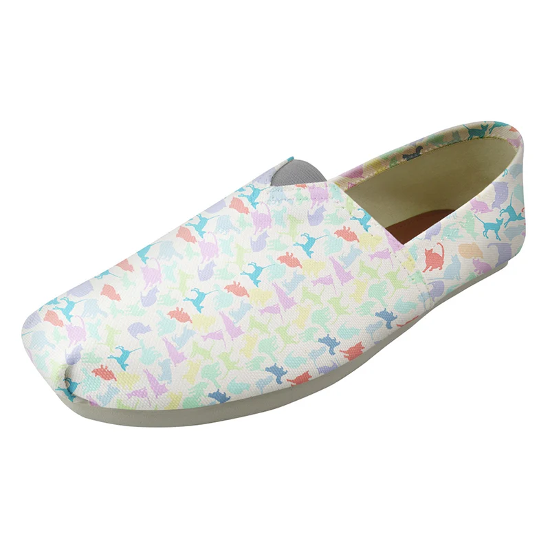 

HYCOOL Color Pet Cat Dog Print Women Slip-on Flats Ladies Canvas Shoes Student Girls Casual Jogging Slacker Shoes Spring Autumn