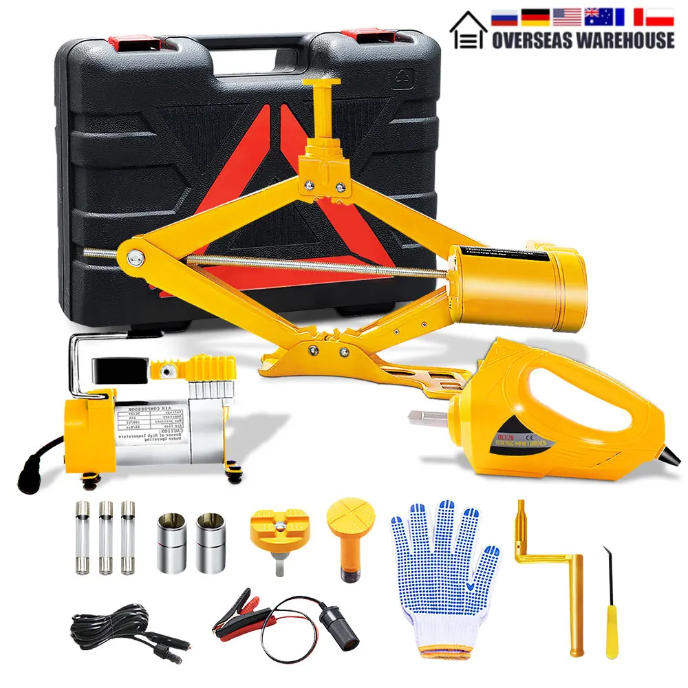 NthPower 3 Ton Electric Car Jack kit 12V With Impact Wrench And Air