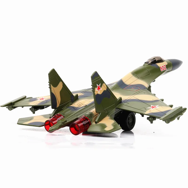 Литье под давлением 1:32 Sukhoi Su-35 игрушка-планер самолеты оттяните назад модель самолета светится в темноте детские игрушки мальчики Томас и Друзья# ZW