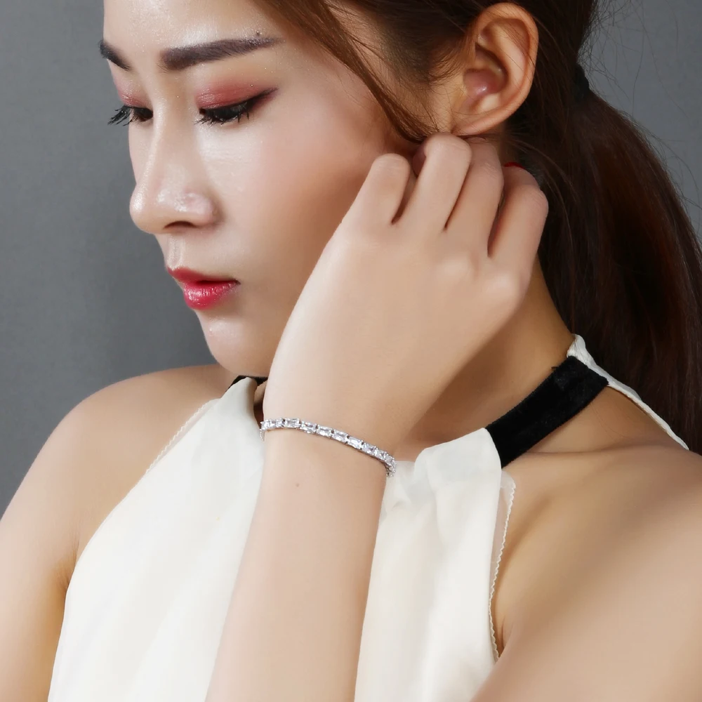 Элегантный браслет с регулируемой длиной alibaba-express pulseras mujer moda Кристальные циркониевые золотые и белые браслеты