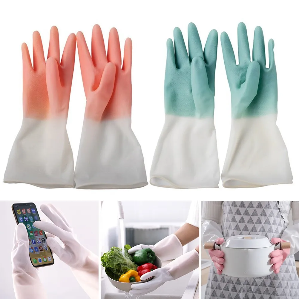 Waterproof Silicone Dishwashing Gloves Kitchen Durable Cleaning